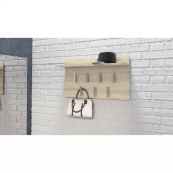 Top e shop WIESZAK 2F SONOMA — puitlaastplaat, tammeviimistlus, 7 konksu, 700×200×400 mm