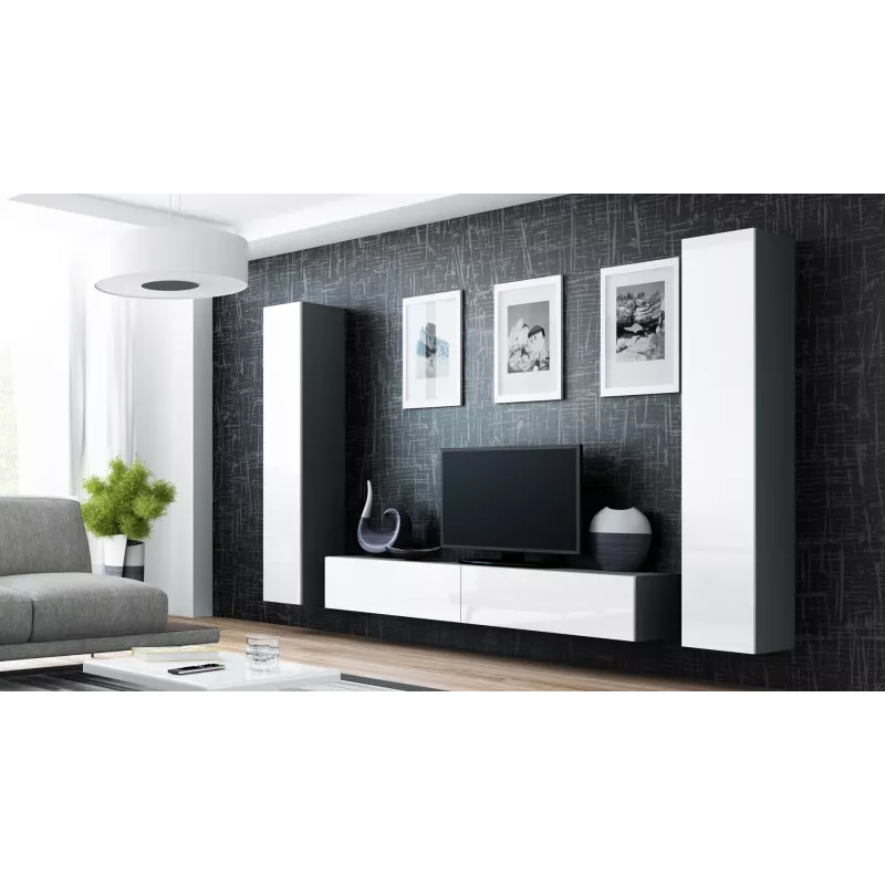 Cama suletud Kapp VIGO '180' 180/40/30 sonoma tamm/valge läikiv