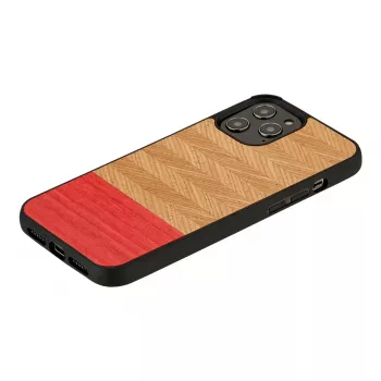 man & wood telefonikott iPhone 12 / 12 Pro — kalasabamuster asalea must