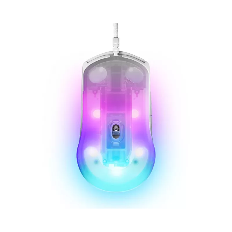 Mänguhiir STEELSERIES Rival 3 Gen 2 — optiline, 8500 DPI, juhtmega USB Type-A, paremakäeline, valge, 77 g
