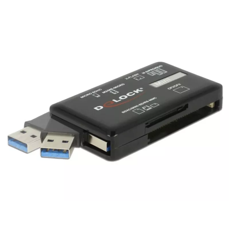 DeLOCK SuperSpeed USB-kaardilugeja CF SD Micro SD MS M2 xD 5 Gbps