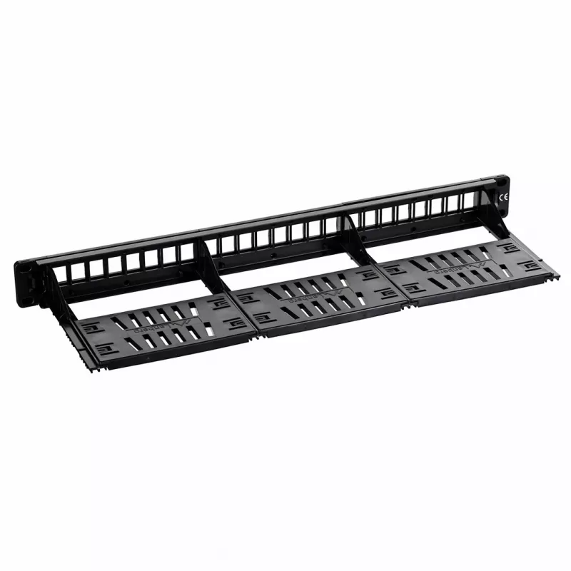 Patch panel 1U LANBERG PPKS-1124-B, 24 porti, 1U, ABS, must, 482.6×44.5×154 mm