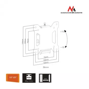 Universaalne hoidik telerile või monitorile MC-596 13-23 vesa 100x100 20kg