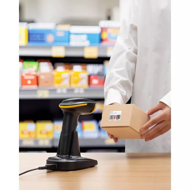 Vöötkoodiskanner Inateck BCST-36 — juhtmega USB-ühendus, ergonoomiline disain, must