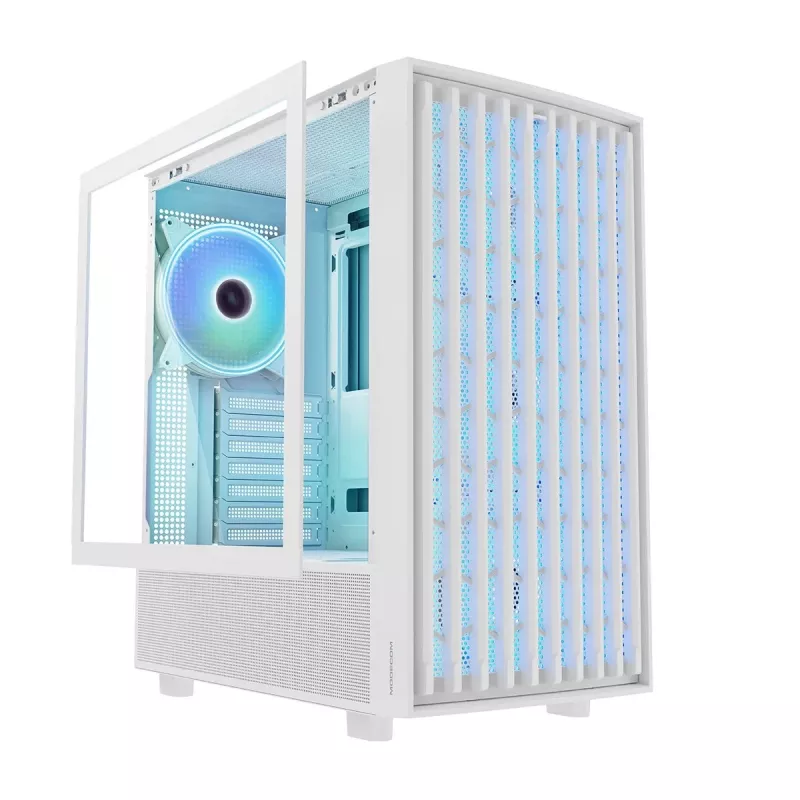 PC-korpus MODECOM BREEZE ARGB Flow MIDI Must — ATX, 3x140mm ees + 1x140mm taga, karastatud klaas, USB-C