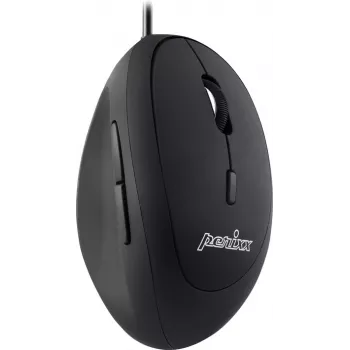 Perixx PERIMICE-519, väike ergonoomiline hiir, paremakäelistele, USB-juhtmega, must