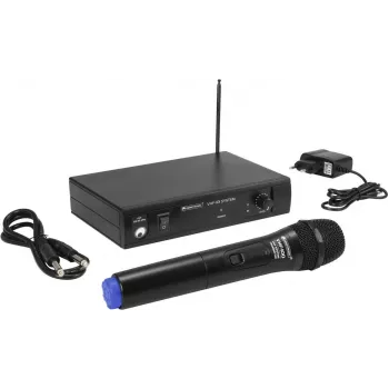 Traadita mikrofonsüsteem Omnitronic VHF-101 — VHF ühe kanaliga vastuvõtja/saatja sagedusel 201,60 MHz