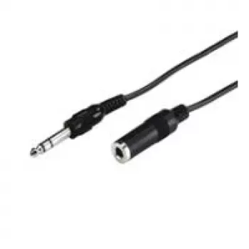 Wentronic Goobay 6,35 mm pistikupikenduskaabel, 5 m – 6,35 mm pistik (3-kontaktiline, stereo) > 6,35 mm pesa (3-kontaktiline, stereo) (50428)