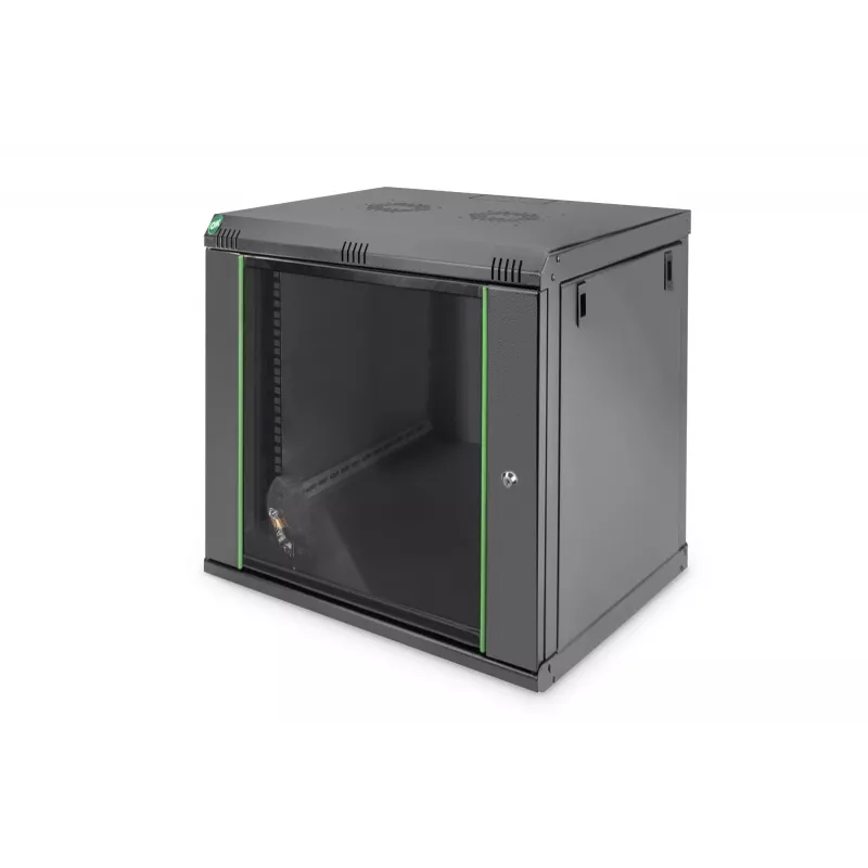 DIGITUS Dynamic Basic DN-19 16-U-EC-SW - kapp - võrguriiul - sobib seinapaigalduseks - must, RAL 9005 - 12U - 48.3 cm (19)