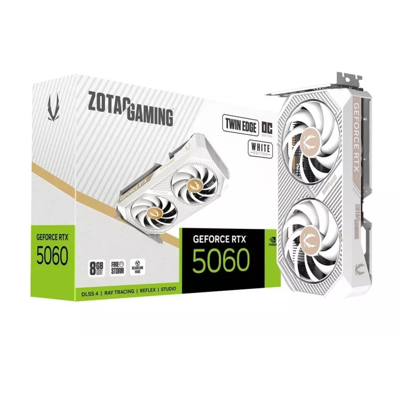Videokaart Zotac GAMING GeForce RTX 5060 Twin Edge OC White Edition 8GB GDDR7