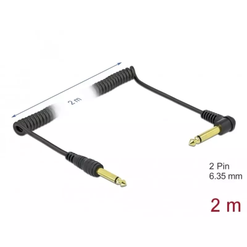Audio kaabel DeLOCK 85939 2m 6.35mm Must