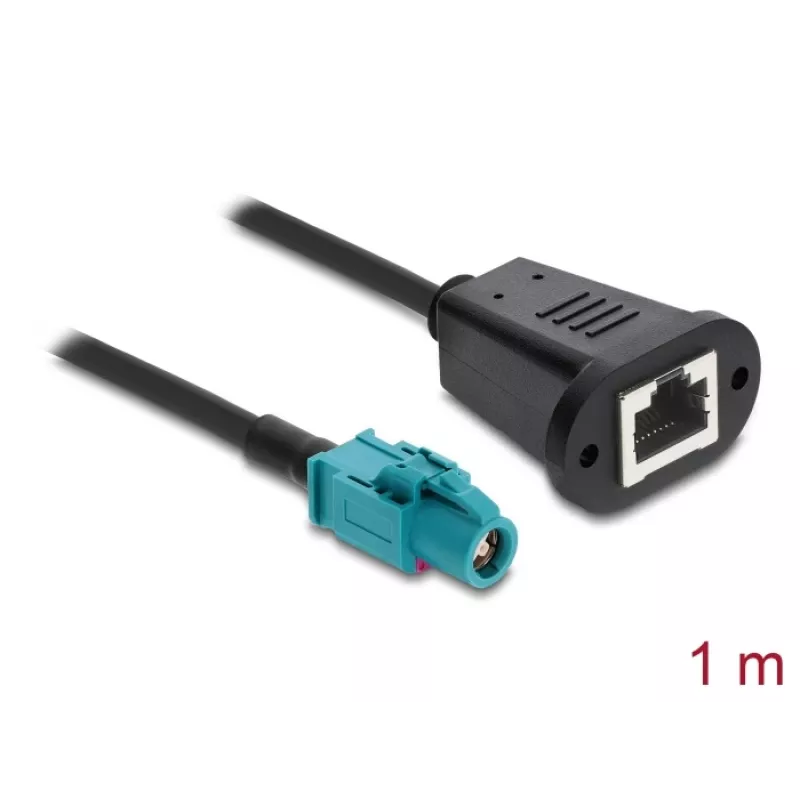 Koaksiaalkaabel DELOCK 90700 — 1 m, HSD Z RJ-45-le, must/sinine