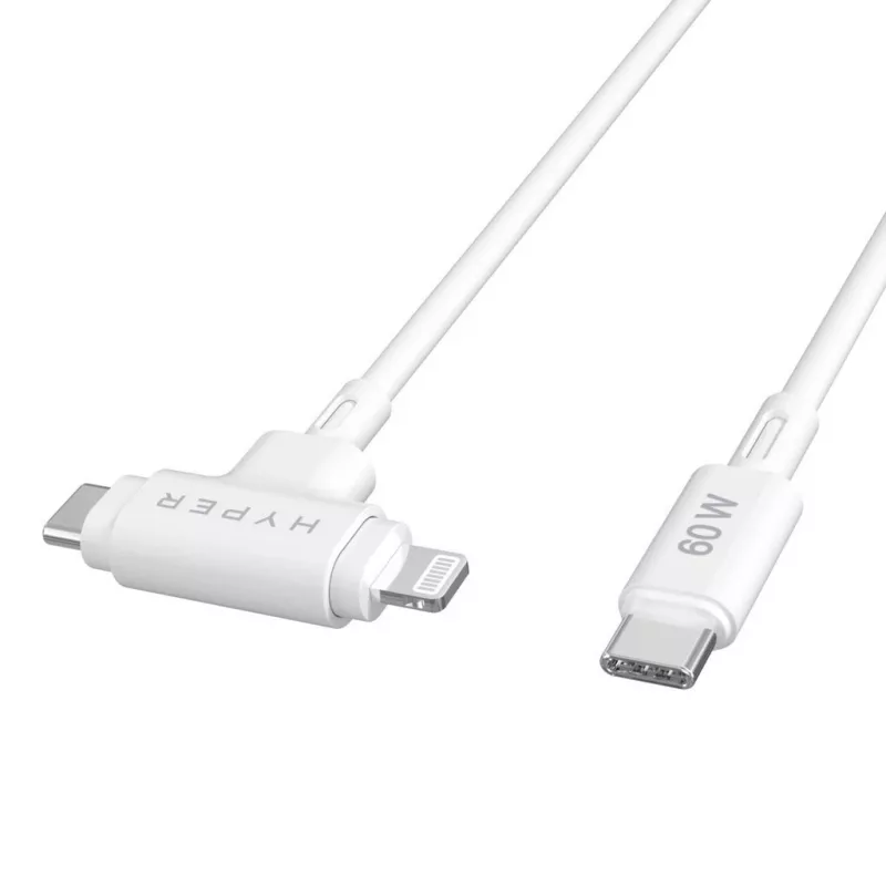 HYPER HyperJuice USB-kaabel USB 2.0 1.5 m USB C USB C/Lightning Valge