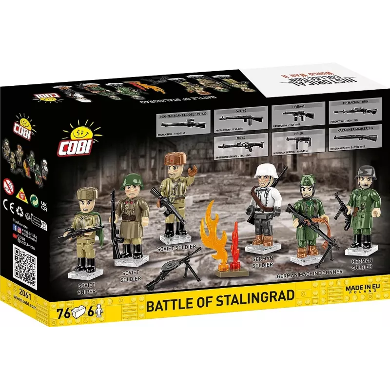 Cobi ehitusklotsid Stalingradi lahingu mudelikomplekt — 76 tk, ajalooline diorama