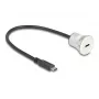 USB-kaabel DeLOCK 88183 0,3 m USB-C must hõbedane