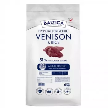 BALTICA Nutraceutic hüpoallergeenne keskmist tõugu hirveliha riisiga - kuiv koeratoit - 12kg