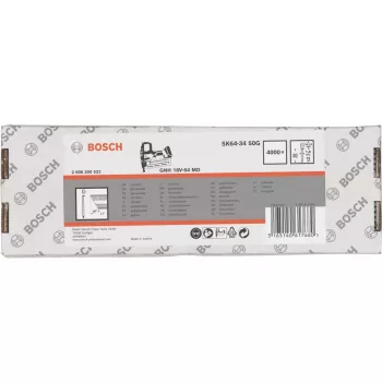 Süvistatud peaga naelad Bosch SK64-34 34° 1,8 mm (15 ga) 4 000 tk — akutoitega ja pneumaatilistele naelutajatele