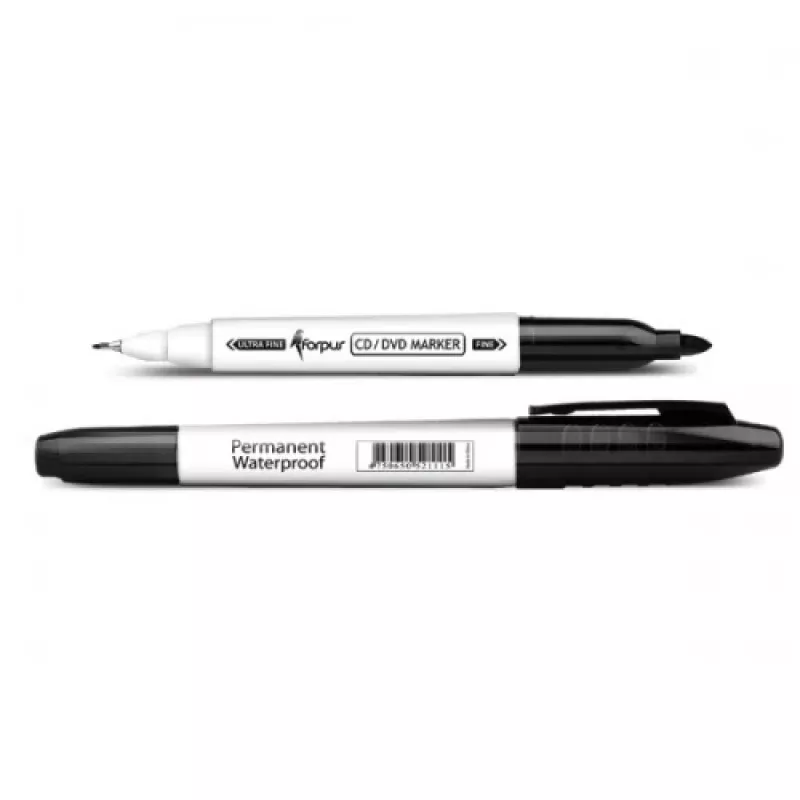 Permanent marker Forpus CD/DVD, 0.6-1 mm, double-sided, Black 1213-072