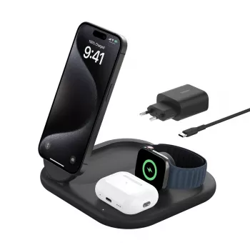 Belkin BoostCharge kõrvaklappide laadija juhtmevaba kiirlaadimine USB USB-C must