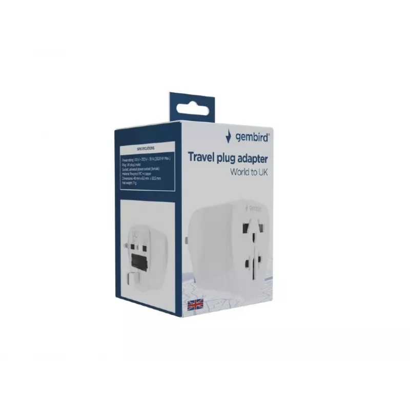Toiteadapter GEMBIRD A-AC-UKMINTF — UK tüüpi G pistik IEC C13 sisendisse, 15A