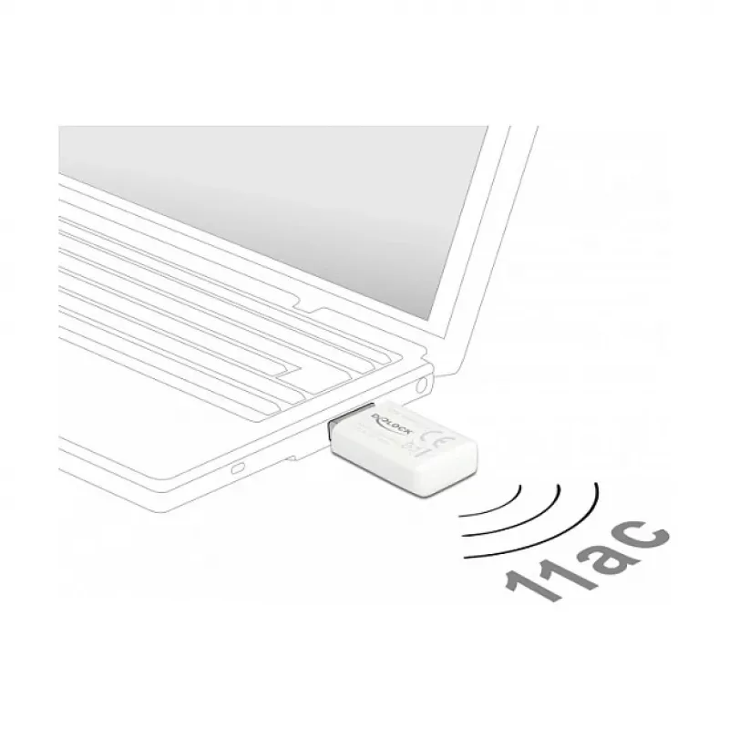 WLAN võrgukaart DeLOCK 12770 USB 5000 Mbit/s juhtmevaba valge