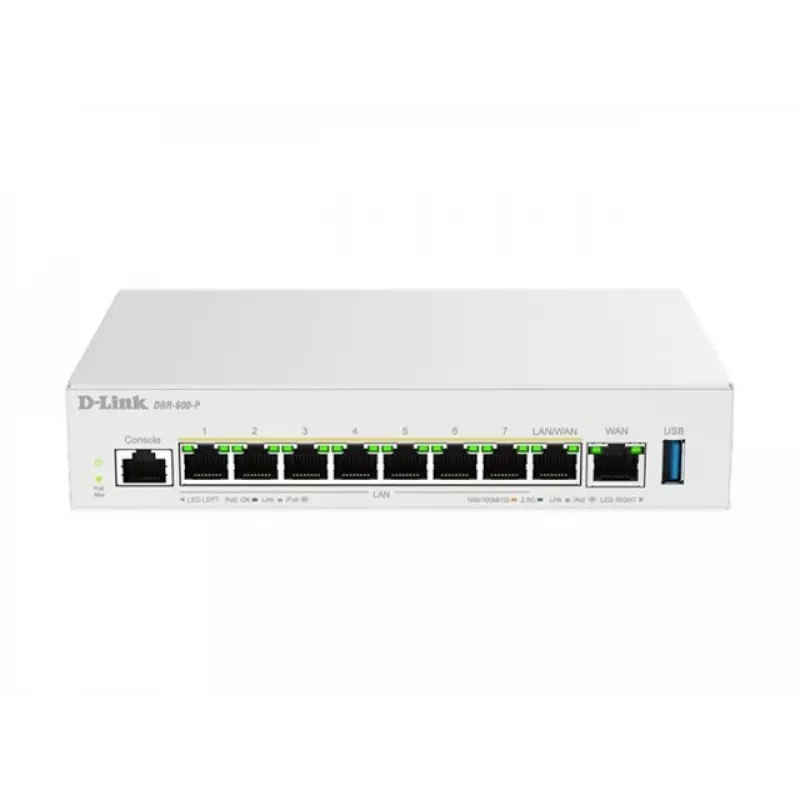 D-Link DBR-600-P/B äriklassi PoE ruuter, Ethernet WAN, 2.5 Gigabit Ethernet, valge