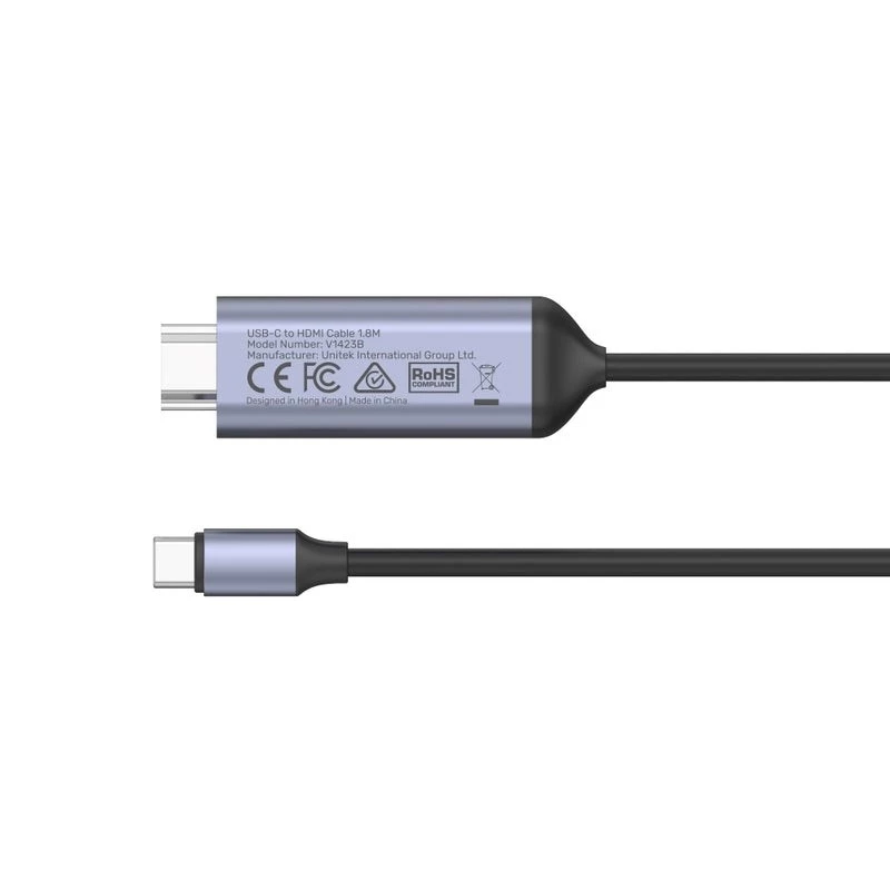 Unitek USB-C–HDMI-kaabel 8K, USB4, HDR10+, 1,8 m