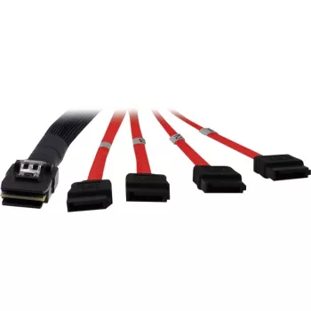 Inter-Tech - SATA-/SAS-kaabel - Serial ATA 150/300/600 - 4-rajaline - 36 kontaktiga 4iMini MultiLane SATA-le - 1,0 m - punane (88885301)