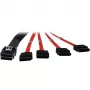 Inter-Tech - SATA-/SAS-kaabel - Serial ATA 150/300/600 - 4-rajaline - 36 kontaktiga 4iMini MultiLane SATA-le - 1,0 m - punane (88885301)