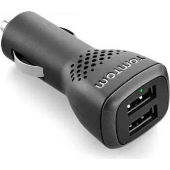 TomTom kiirlaadimisega topeltlaadija - Auto toiteplokk - 2,4 A - 2 väljundporti (USB) - GO 5200, 620, 6200, GO Professional 520, 620, 62XX, RIDER 410, 42, 450, 500, 550, VIA 53 jaoks