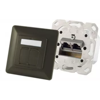 Pistikupesa ShiverPeaks S/CONN 74280-A — 2×RJ-45, Cat6a, 500 MHz, metallkorpus, antratsiit