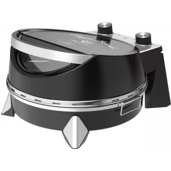 Elektripitsaahi SIMFER MKE0-P — 1100 W, 80–300 °C, 30 min taimer, eemaldatav 33 cm pitsakivi, must