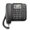 Analoogtelefon Gigaset DL380 helistaja ID-ga, juhtmega telefonitoru, must