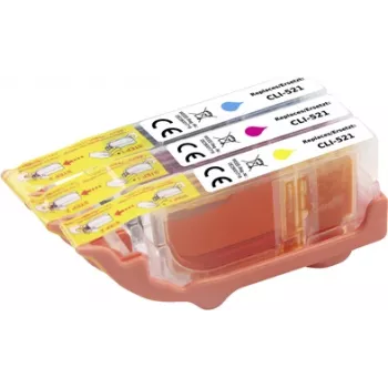 Renkforce tindikombokomplekt asendab Canoni CLI-521 CMY (2934B010) ühilduv tsüaan, magenta, kollane RF-5706066 (RF-5706066)