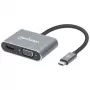 Manhattan USB-C dokk/jaotur, pordid (x4): HDMI, USB-A, USB-C ja VGA, toiteedastusega (PD) 87 W – vajab välist USB-C laadijat (ei kuulu komplekti). Toide USB kaudu (välist toiteallikat pole vaja), kui PD ei ole kasutusel, alumiinium