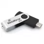 USB-mälupulk MediaRange MR1953 64 GB USB USB-C 3.2 Gen 1 (3.1 Gen 1) pöörlev, must/hõbedane