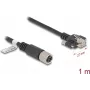 Võrgukaabel DeLOCK M12-kaabel X-kodeeringuga 8 kontaktiga emane kuni RJ45-pistik Cat.6A 1 m must