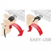 DeLOCK Easy - USB-kaabel - USB (M) vasakule/paremale nurga all, pööratav kuni USB tüüp B (M) - USB2.0 - 50 cm - Must (85167)