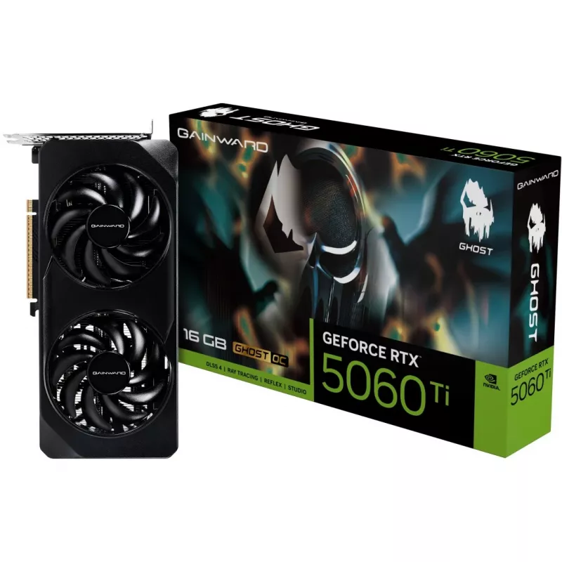 Graafikakaart GAINWARD GeForce RTX 5060 Ti Ghost OC — NVIDIA GeForce RTX 5060 Ti, 16 GB GDDR7, 128-bit, PCIe 5.0