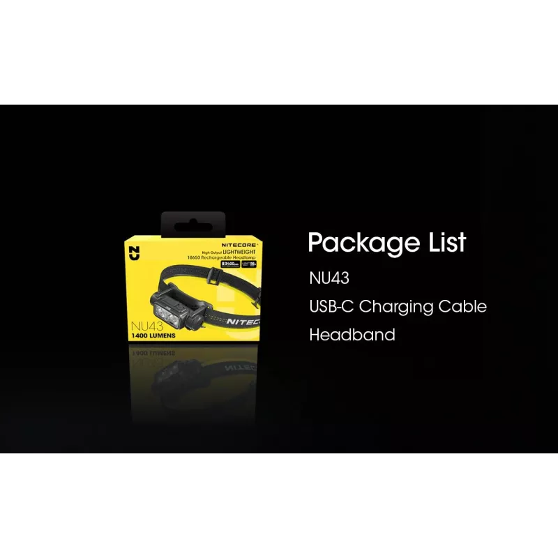 Pealamp Nitecore NU43 1400 luumenit kompaktne ja kerge