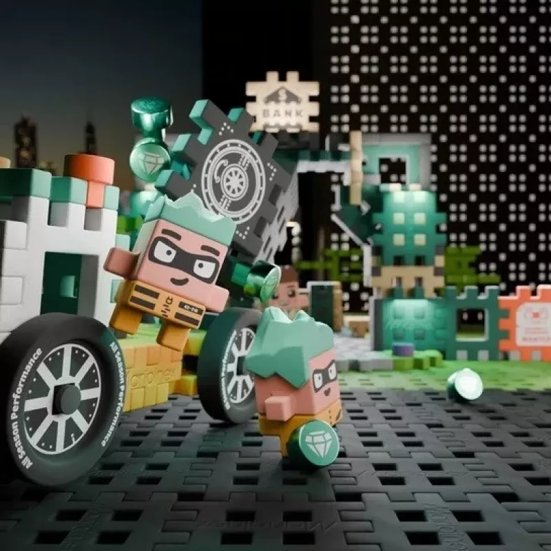 MARIOINEX Mini Waffle City Pangaröövi ehitusklotsid, 148 tükki