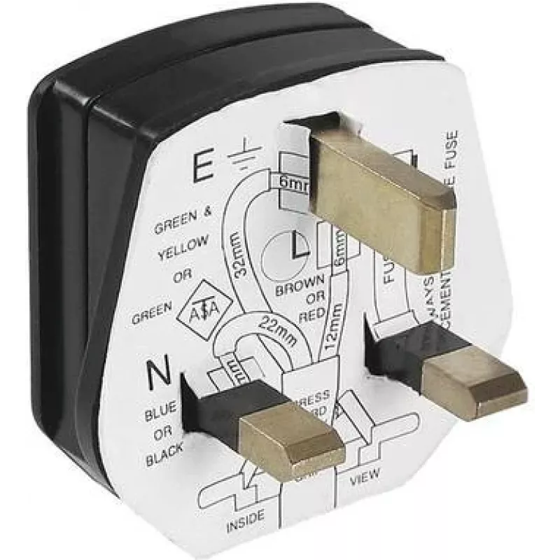 Elektripistik Bachmann 910.176, 3-pooluseline, 250 V AC, 13 A, must plastkorpus