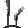 USB-kaabel 4smarts 541457 1.5m USB A USB C Grafiit