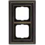 Busch Jaeger raam 2-kohaline messing antiik antratsiit dekoor 1722-843 (1754-0-4669)