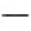 Rack-mount Power Distribution Unit LANBERG PDU-02I1908I-0200-C20-BK — 1U, 10×C13, 16A, 2 m kaabel, 19 tolli