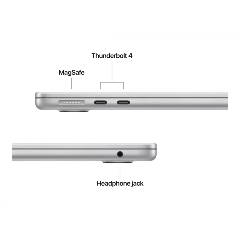 Apple MacBook Air 13 (2025), 16 GB, 512 GB, M4 (10-tuumaline CPU/10-tuumaline GPU), hõbedane, 35 W Dual USB-C Port toiteadapter, saksa keel, MW0X3D/A