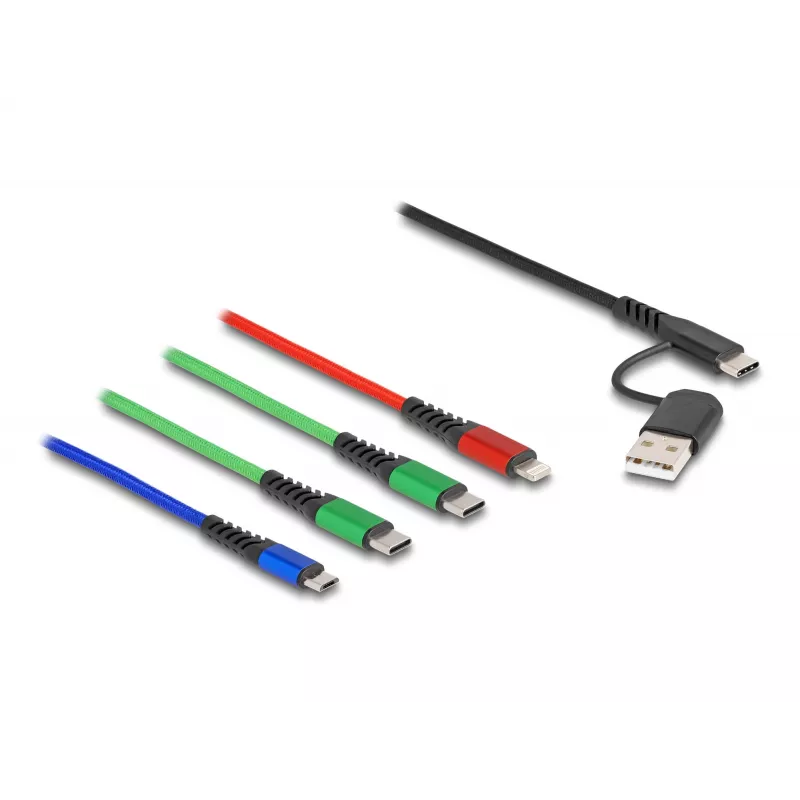 USB-kaabel DeLOCK 87035 1.2 m USB 2.0 USB A USB C Micro USB-B Lightning