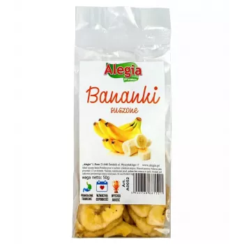 Maius närilistele ja küülikutele Alegia kuivatatud banaanid 60 g — puuviljamaitseline tahke maius, gluteenivaba, suhkruvaba
