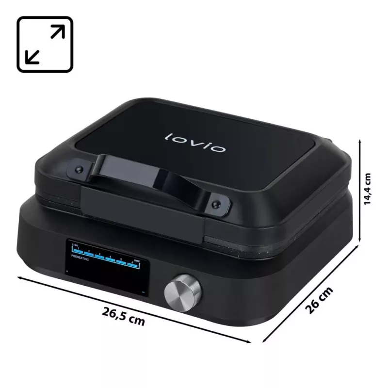 Lovio LVWF002BK Vahvlimasin 1500W Must
