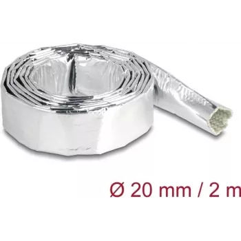 DELOCK 19004 kaablikaitseümbrise klaaskiud alumiinium 2m x 20mm hõbedane